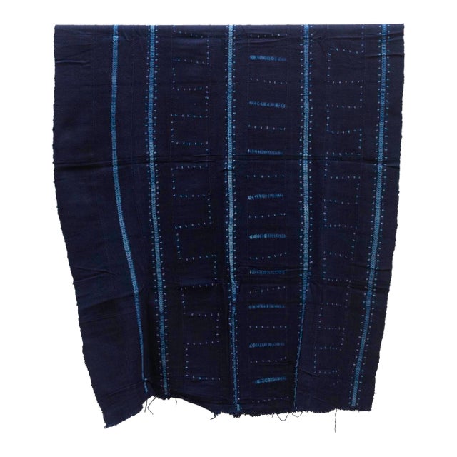 Tribal Fade Indigo Mud Cloth For Sale