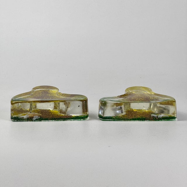 Mid 20th Century Vintage Pair of Whimsical Art Glass Fish Aquarium Sculptural Bookends For Sale - Image 5 of 9