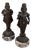 Artigianale, Ancient Asian Statues Deities, 20th Century, Carved Wood and Marble, Set of 2 For Sale