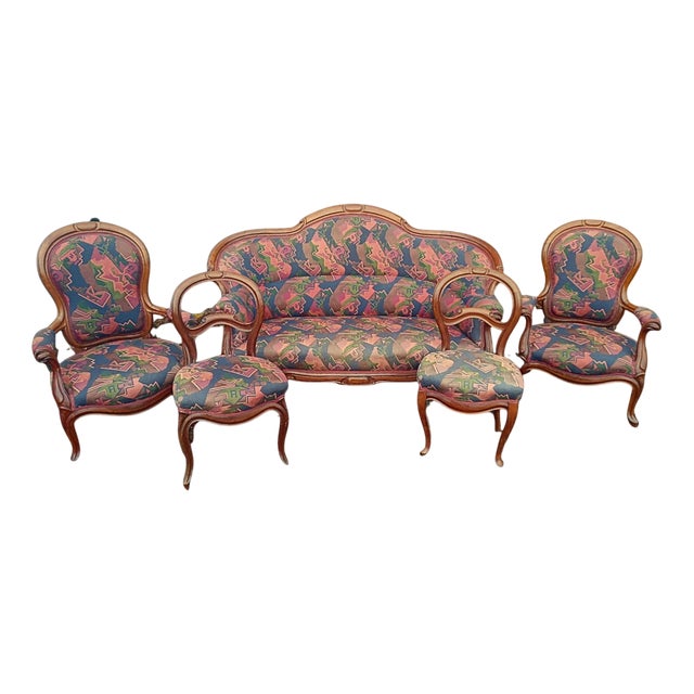 Louis Philippe Seating Group in Mahogany, 1870s, Set of 5 For Sale