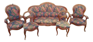 Louis Philippe Seating Group in Mahogany, 1870s, Set of 5