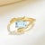 Contemporary Kai Snake Protection Emerald-Cut 2.03ctw Aquamarine & Diamond East-West Ring in 14k Solid Gold (All Sizes Available) For Sale - Image 3 of 6