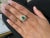 1.38 Carat Colombian Emerald Double Halo Diamond Yellow Gold Ring, Size 6.5 For Sale - Image 10 of 10
