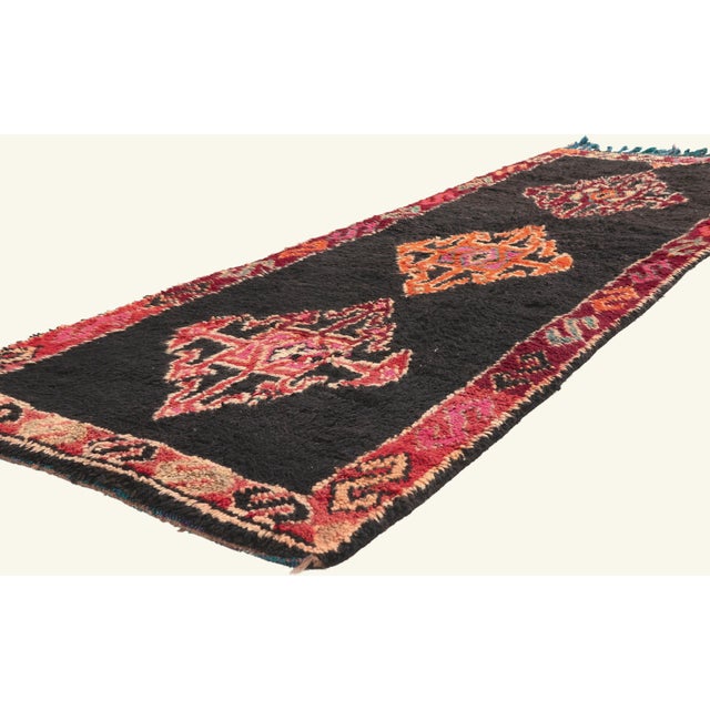 22068 Vintage Taznakht Moroccan Rug, 02'10 x 08'03. The Eternal Watch: A Vintage Taznakht Moroccan Masterpiece of Sacred...