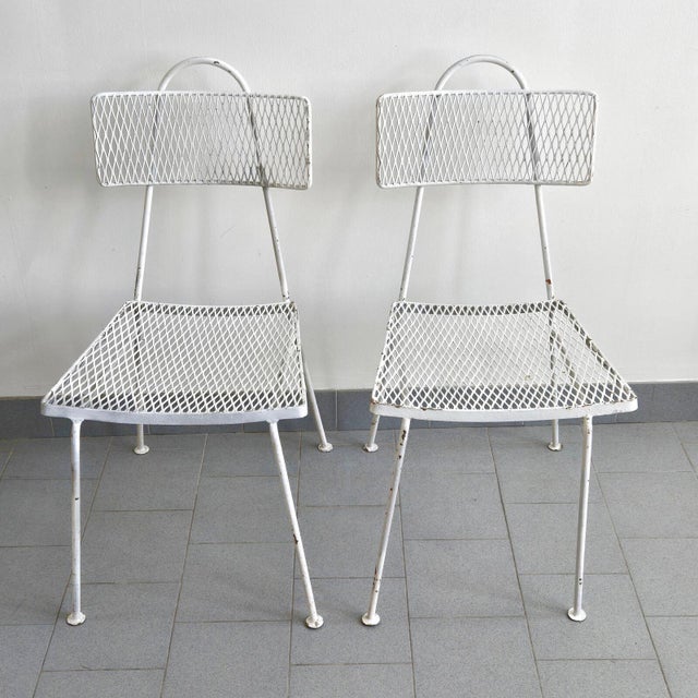 Vintage White Lacquered Metal Chairs by Mathieu Mategot, 1950s, Set of 2 For Sale - Image 14 of 16