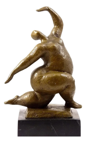 Squatting Nude Dancer Sculpture, Bronze