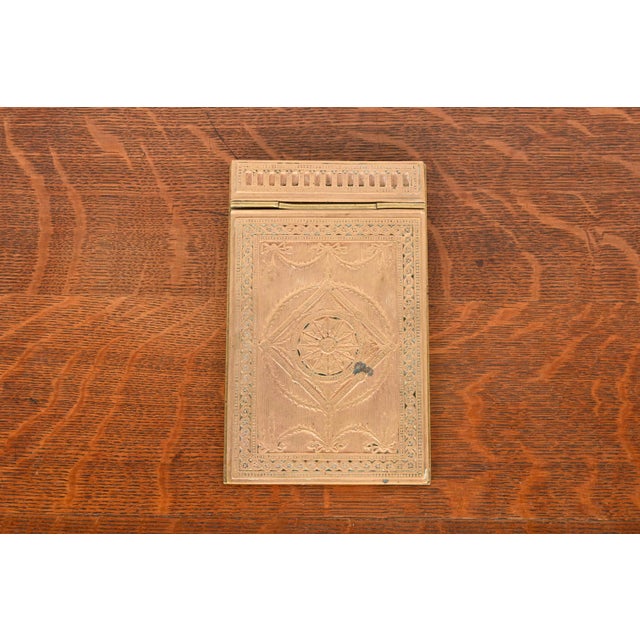 Early 20th Century Tiffany Studios New York Adam Bronze Doré Notepad Holder, Circa 1910 For Sale - Image 5 of 11