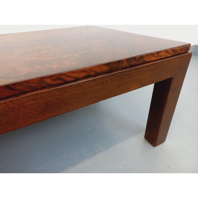 Vintage Rectangular Coffee Table in Elm and Burl, 1970s For Sale - Image 14 of 18