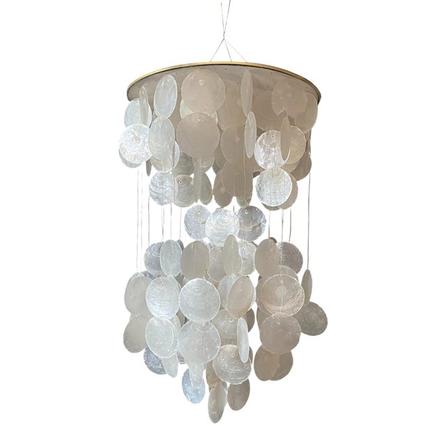 1970s Capiz Shell Chandelier Wind Chimes For Sale