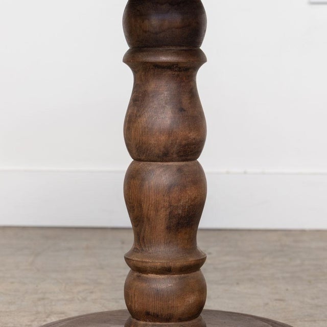 Brown Petite French Carved Wood Side Table For Sale - Image 8 of 12