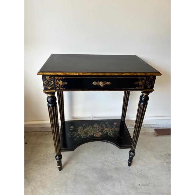 Late 20th Century Maitland-Smith Black & Gold Chinoiserie Painted Bookcase / Display Shelf For Sale - Image 12 of 16