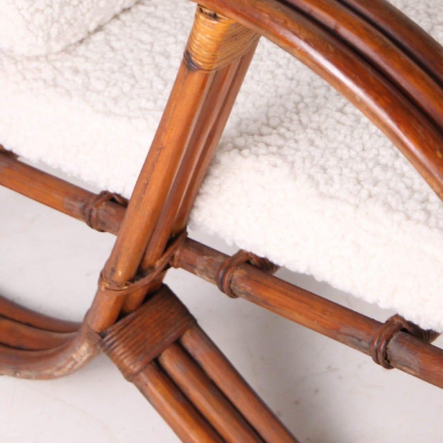 White Pretzel Rattan Lounge Chairs, 1970s, Set of 2 For Sale - Image 8 of 14