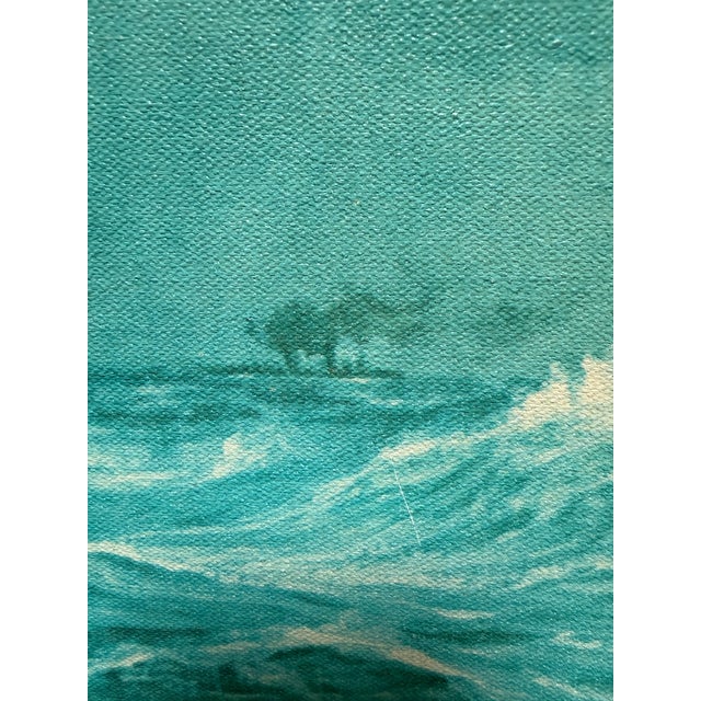 Mid-Century Modern Johannes Holst Sailboat in Wind Original Artwork, Signed Circa 1959 For Sale - Image 3 of 12