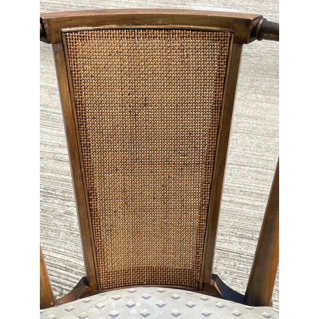 Mid Century Modern Bert England Forward Trend Cane and Brass Accented Dining Chairs, 1950 - Set of 4 For Sale - Image 10 of 12