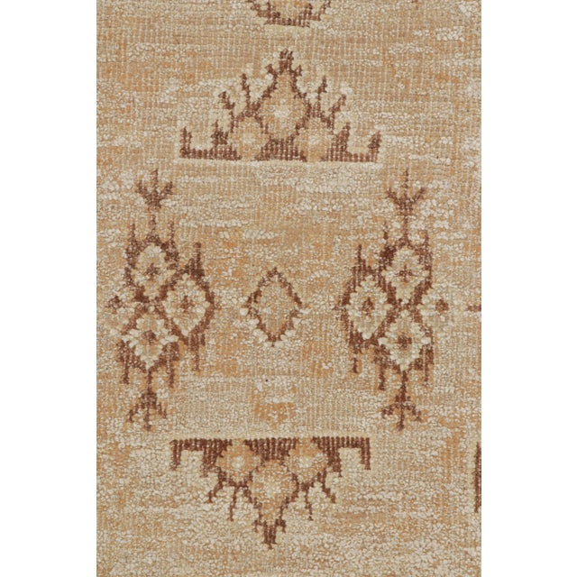 Rug & Kilim’s Oushak Style Rug in Beige-Brown and Orange Geometric Pattern For Sale In New York - Image 6 of 7