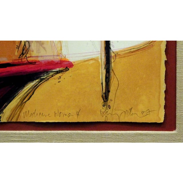 1980s Larry Fodor "Medicine Woman4" Custom Framed Hand Signed & Numbered For Sale - Image 5 of 7