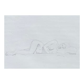 1990s Sleeping Female Nude Drawing For Sale