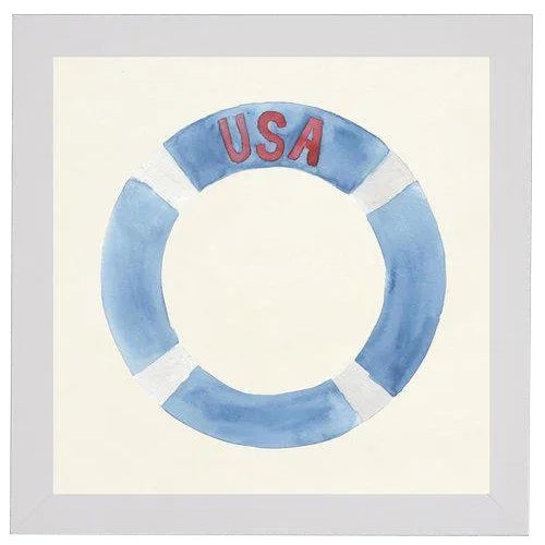Usa Life Preserver - 27" X 27" For Sale