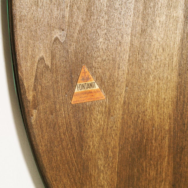 Fontana Arte Mid-Century Oval Diamond-Beveled Mirror from Fontana Arte, Italy, 1950s For Sale - Image 4 of 9