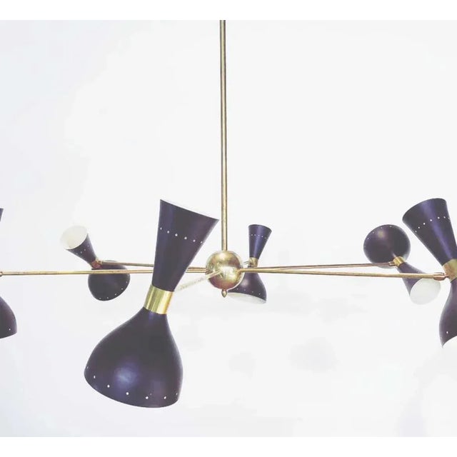 1980s Vintage Black and Brass Pendant Light, 1980s For Sale - Image 5 of 6