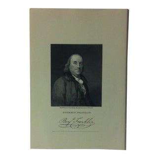 Circa 1970 "Benjamin Franklin" National Portrait Gallery of Distinguished Americans Print For Sale