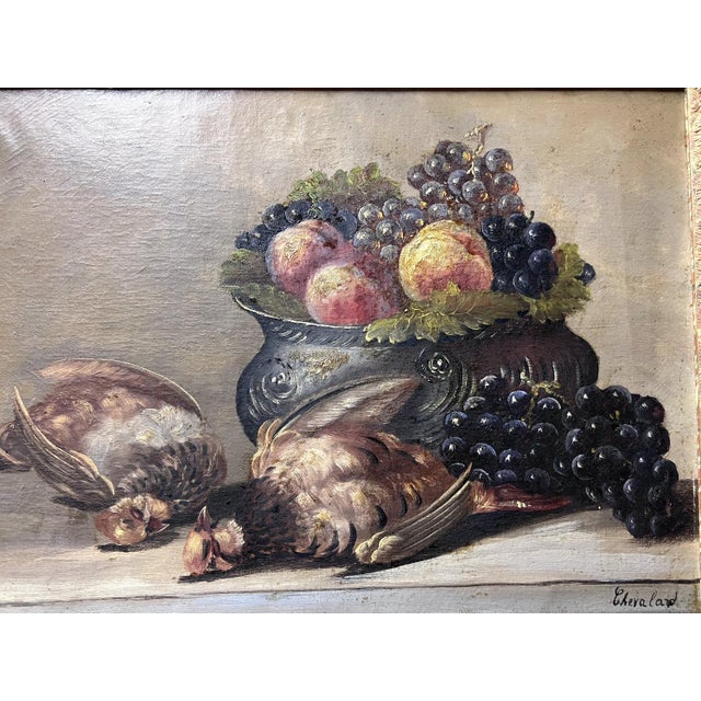Chevalard, Still Lifes with Game & Fruit, Oil, Set of 2 For Sale - Image 6 of 14