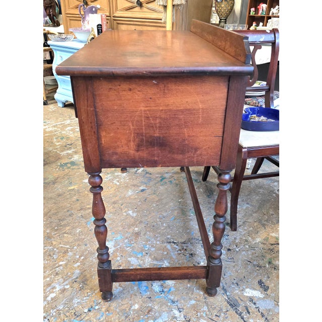 Wood Vintage Early American Wooden Desk / Sideboard For Sale - Image 7 of 9