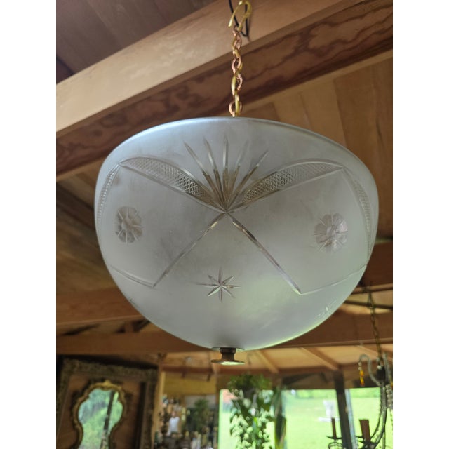 Transparent Vintage Mid Century 1950s Hanging Light Fixture For Sale - Image 8 of 11