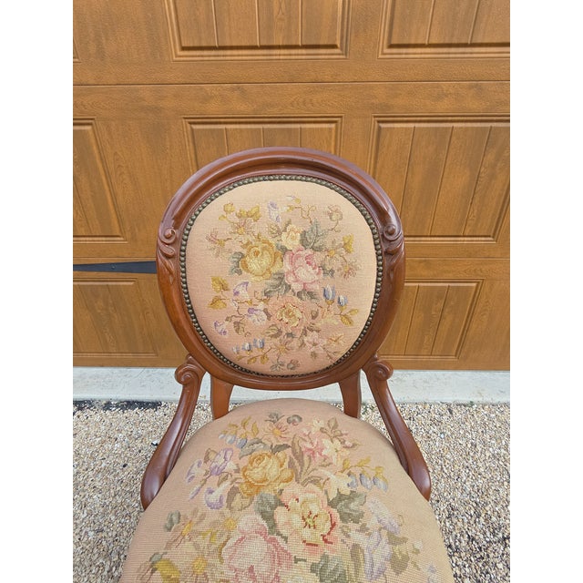 Antique Victorian Needlework Parlor Chair For Sale - Image 12 of 18