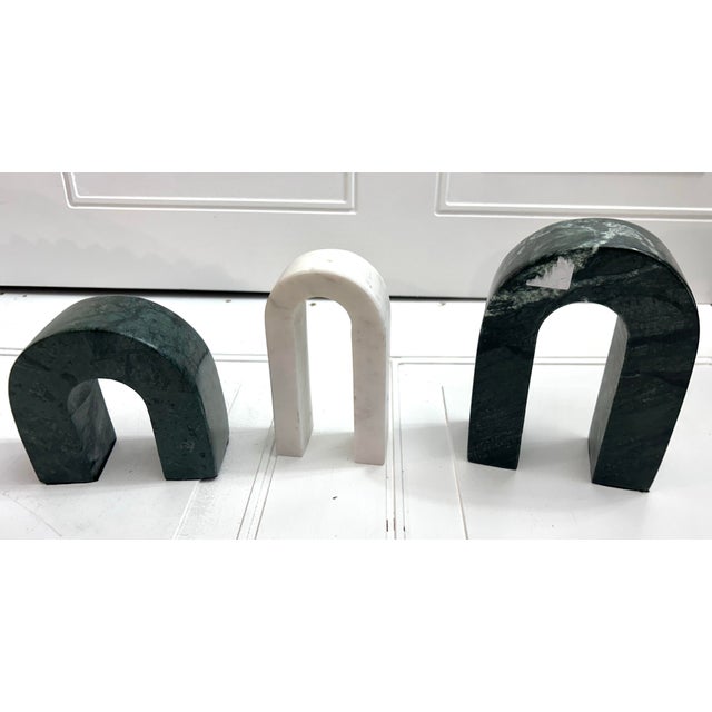 2000 - 2009 3 Pieces Set of Marble Bookends Decor For Sale - Image 5 of 12
