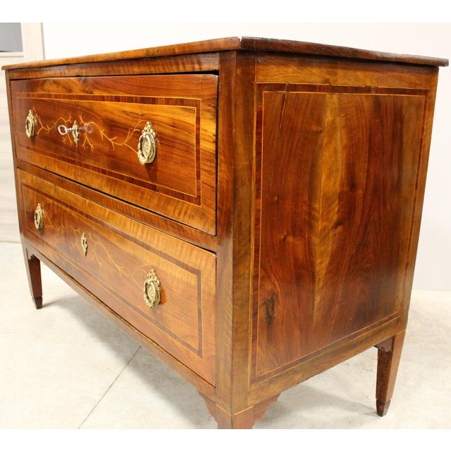 18th Century Italian Louis XVI Walnut Chest of Drawers For Sale - Image 11 of 17