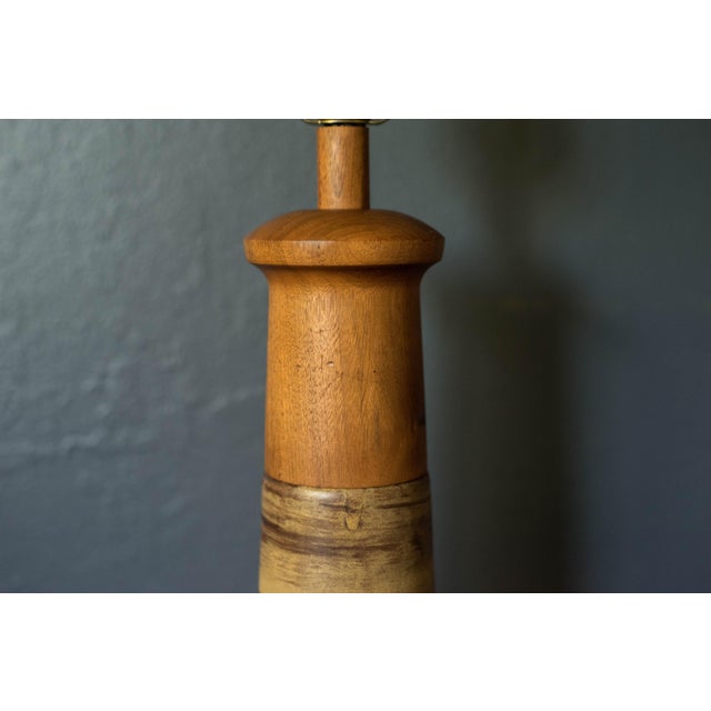Vintage Pair of Stoneware and Walnut Accent Table Lamps by Jane and Gordon Martz For Sale - Image 12 of 12