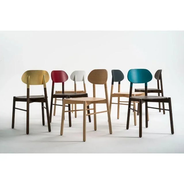 Not Yet Made - Made To Order Turquoise Bokken Chairs in Natural Beech by Colé Italia, Set of 4 For Sale - Image 5 of 10