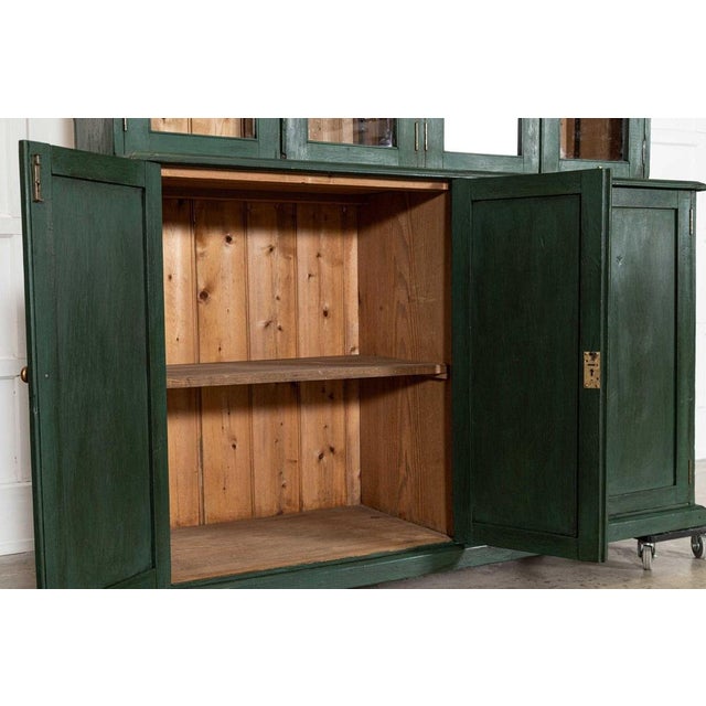 Large 19th Century English Pine Glazed Housekeepers Cabinet, 1880s For Sale - Image 14 of 18