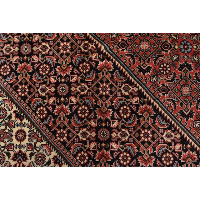 Fine Bidjar Rug 8’2” X 9’7” Red Wool Vintage Traditional Hand-Knotted Carpet For Sale - Image 11 of 15