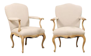19th Century Italian Upholstered Armchairs - a Pair
