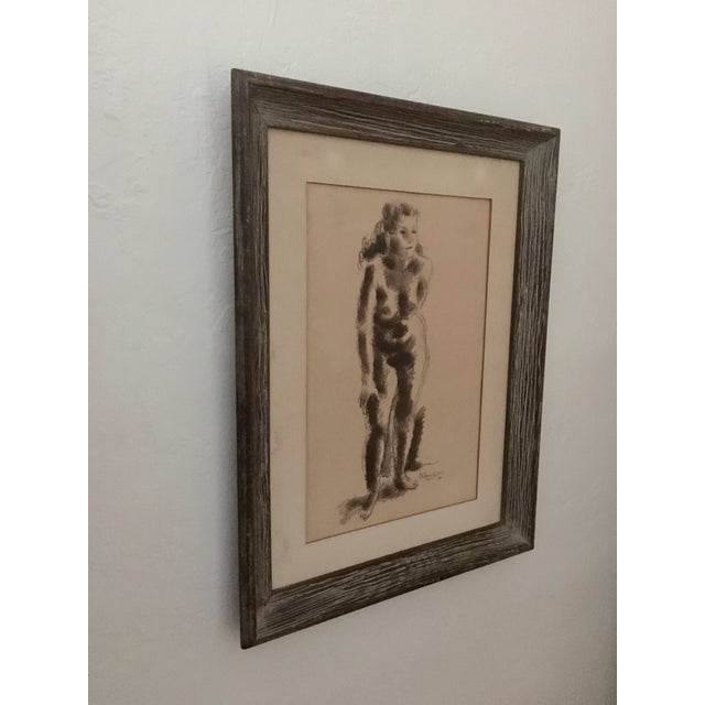 American Chaim Gross, Rare Early Nude Drawing American Modernist Sculptor For Sale - Image 3 of 5