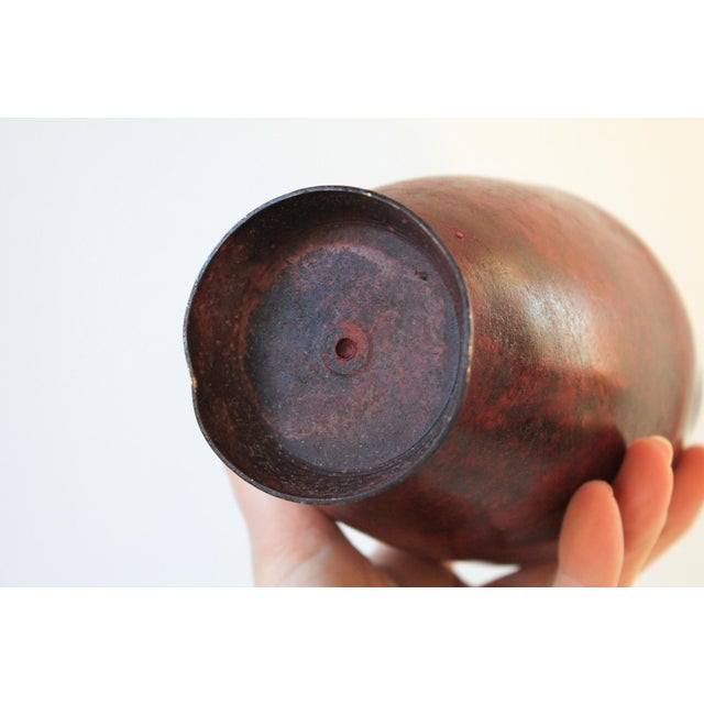 Oxblood Red Vintage Oxblood Red Asian Style Vase For Sale - Image 8 of 10