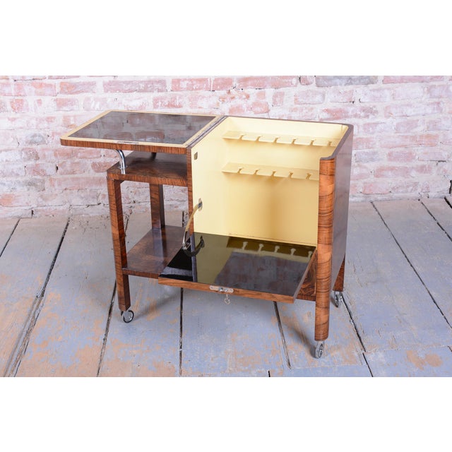 1920s Art Deco Serving Trolley in Walnut, 1920s For Sale - Image 5 of 18