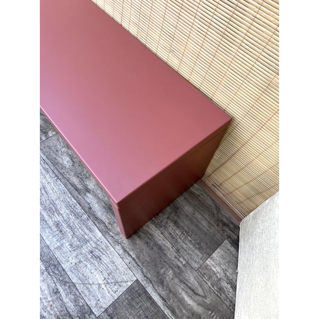 Post Modern Lacquered Raspberry Accent Bench by B&b Italia. Circa 1990s For Sale - Image 9 of 18