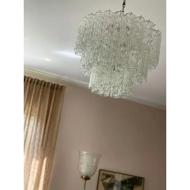 Murano Glass Cylinder Chandelier For Sale - Image 3 of 10