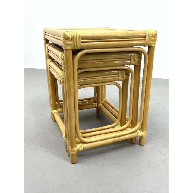 Vintage Rattan Nesting Tables, Set of 3 Chairish