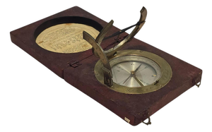 Portable Sundial in Wooden Case, 1880s