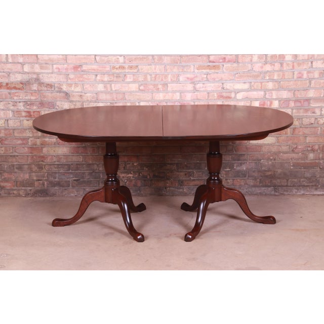 Kittinger Mahogany Double Pedestal Extension Dining Table