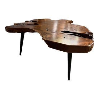 Live-Edge Organic Shaped Modern Coffee Table For Sale
