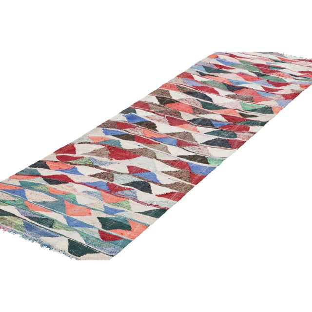 Rug & Kilim Vintage Moroccan Kilim Runner Rug in Multicolor Geometric Patterns - Rug & Kilim For Sale - Image 4 of 7