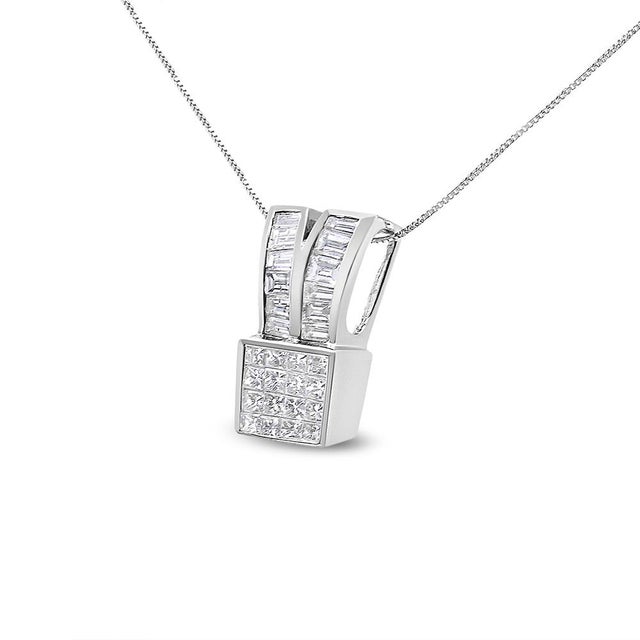 Celebrate her birthday, anniversary or your love of her every day with this gorgeous pendant. Princess cut diamonds bound...