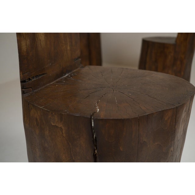 Vintage French Vernacular Monoxyl Chairs in Birch, 1960s, Set of 4 For Sale - Image 11 of 18