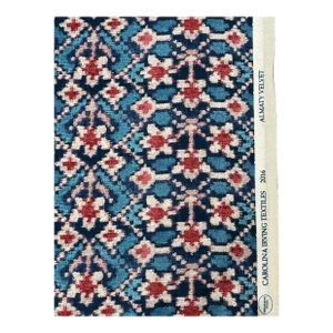 Carolina Irving "Almaty" Velvet Fabric -10 Yards Red/Blue
