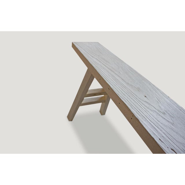 Andrianna Shamaris St. Barts Teak Wood Bench or Shelf For Sale - Image 4 of 5